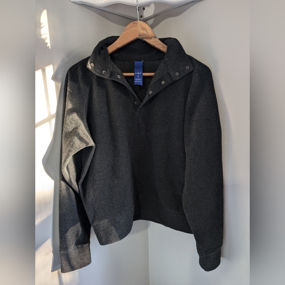 Kit + Ace Fleece Chillout Down Charcoal Grey Pullover Sweater Size Small - Picture 3 of 12